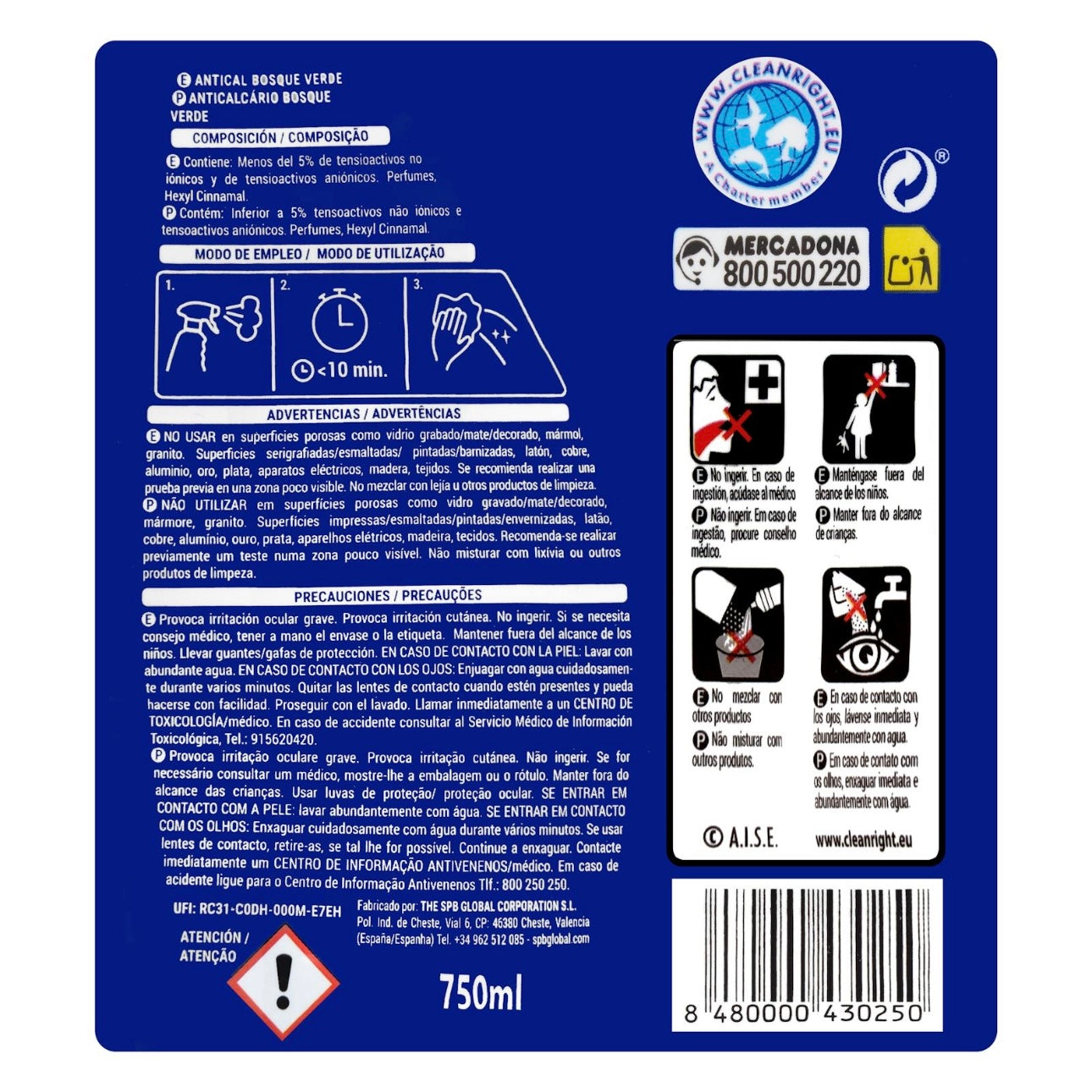 Antikaļķu tīrītājs, 750ml.