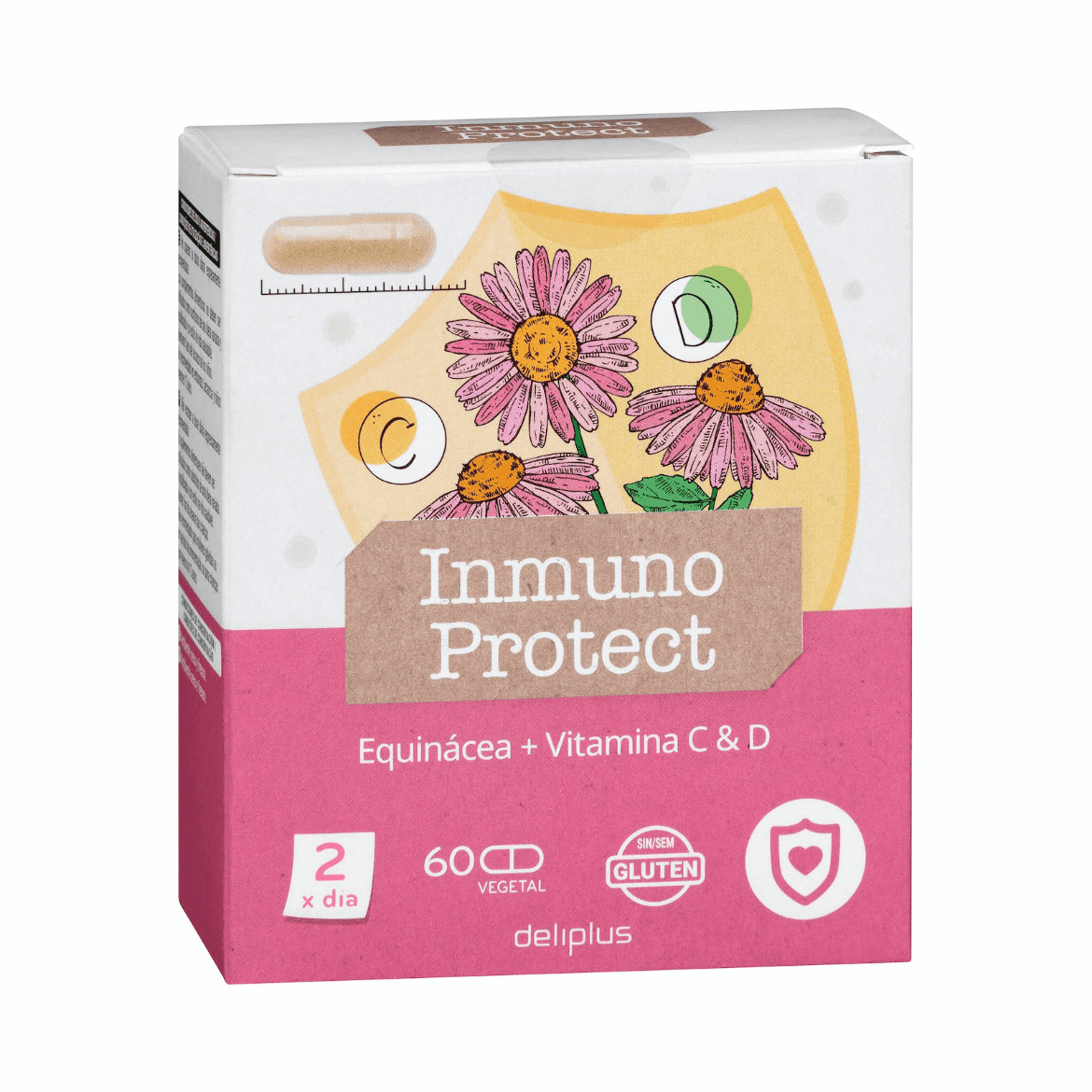 Inmuno Protect kapsulas imunitātei ar ehinacēju un C un D vitamīniem, 60k. - MeGusta