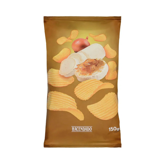 Kartupeļu čipsi ar kazas siera un karamelizēto sīpolu garšu, 150g.