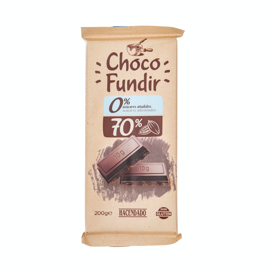 Tumšā šokolāde Choco Fundir bez cukura ar 70% kakao saturu, 200g. - MeGusta